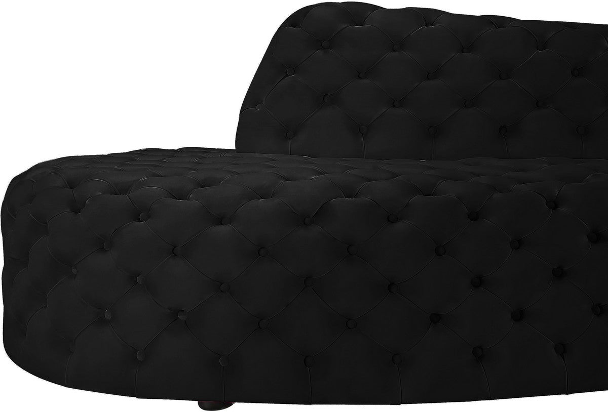 Meridian Furniture Royal Black Velvet 2pc. Sectional