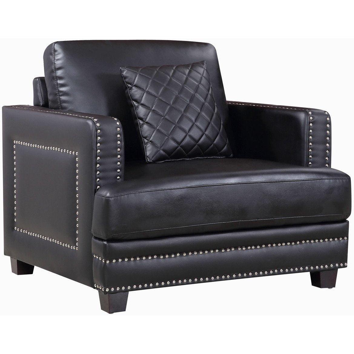 Meridian Furniture Ferrara Black Faux Leather ChairMeridian Furniture - Chair - Minimal And Modern - 1
