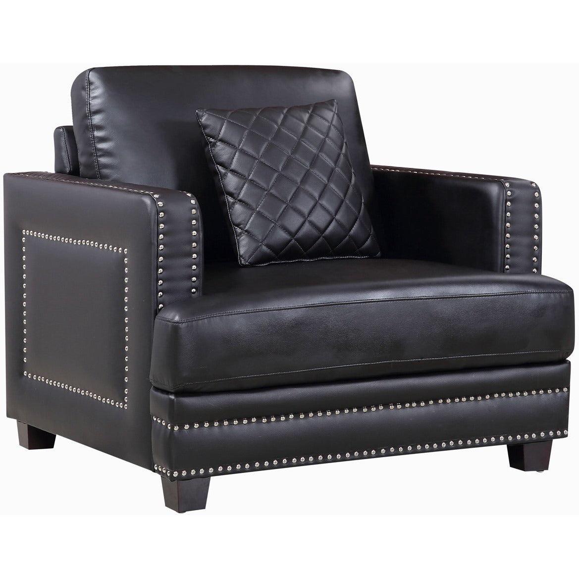 Meridian Furniture Ferrara Black Leather Chair-Minimal & Modern