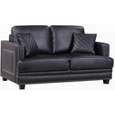 Meridian Furniture Ferrara Black Leather Loveseat-Minimal & Modern