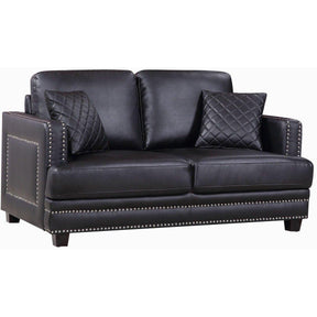 Meridian Furniture Ferrara Black Faux Leather LoveseatMeridian Furniture - Loveseat - Minimal And Modern - 1