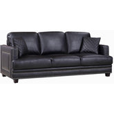 Meridian Furniture Ferrara Black Leather Sofa-Minimal & Modern