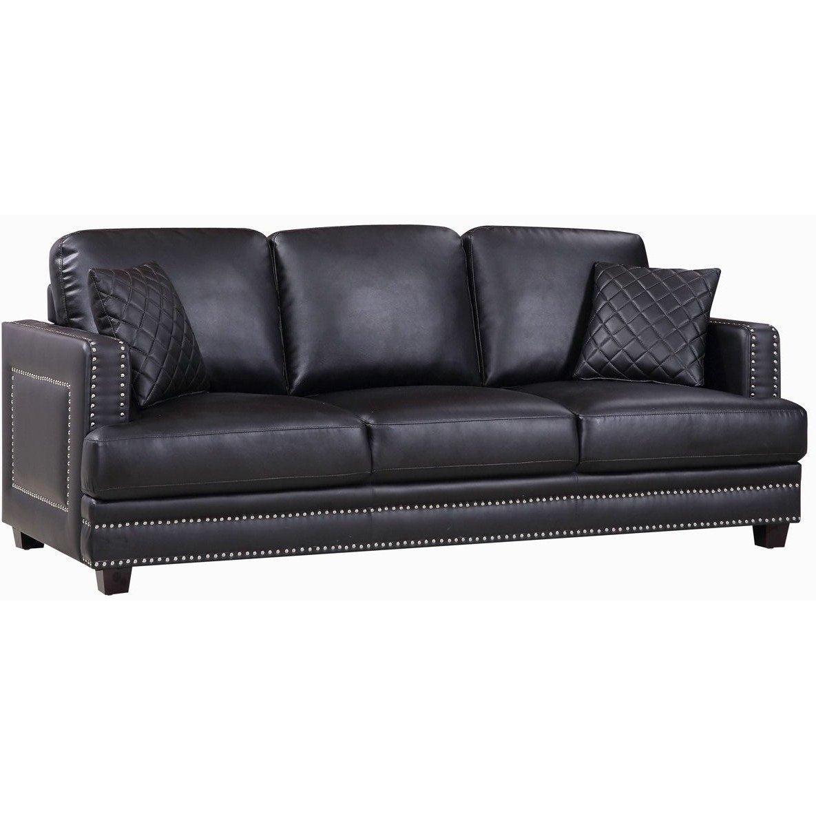 Meridian Furniture Ferrara Black Faux Leather SofaMeridian Furniture - Sofa - Minimal And Modern - 1