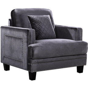 Meridian Furniture Ferrara Grey Velvet ChairMeridian Furniture - Chair - Minimal And Modern - 1