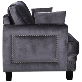 Meridian Furniture Ferrara Grey Velvet Loveseat-Minimal & Modern