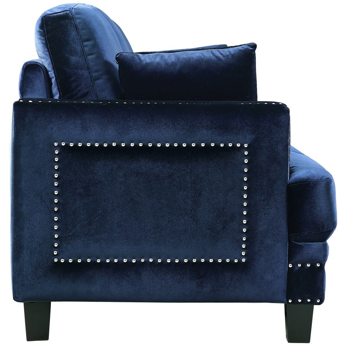 Meridian Furniture Ferrara Navy Velvet Chair-Minimal & Modern