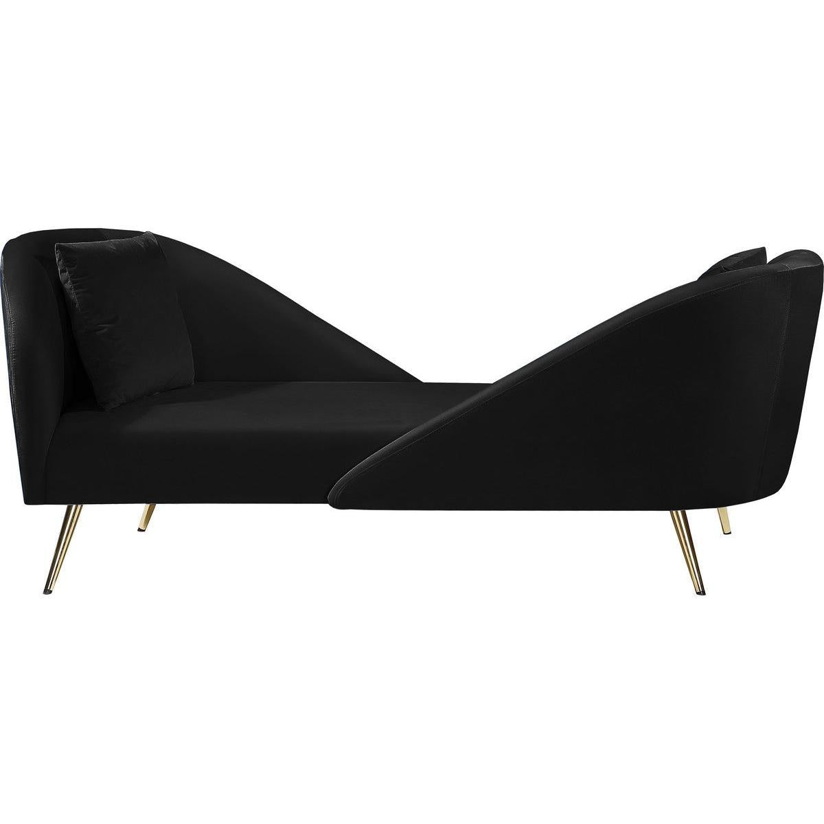 Meridian Furniture Nolan Black Velvet ChaiseMeridian Furniture - Chaise - Minimal And Modern - 1