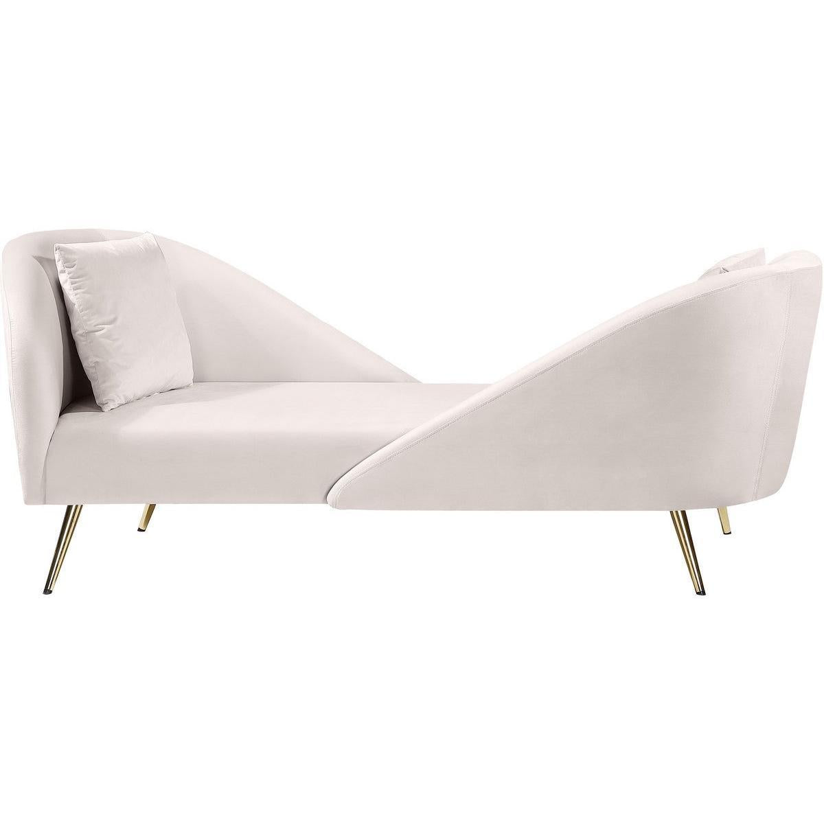 Meridian Furniture Nolan Cream Velvet ChaiseMeridian Furniture - Chaise - Minimal And Modern - 1