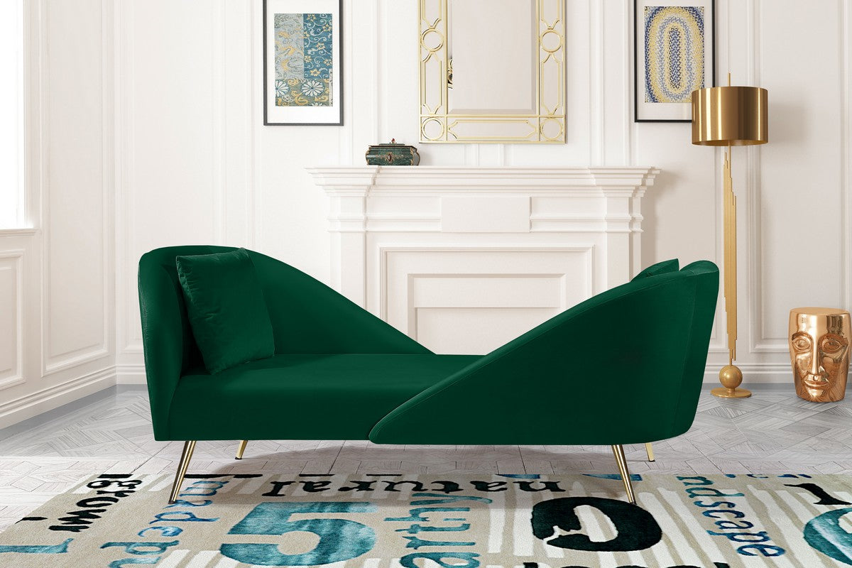 Meridian Furniture Nolan Green Velvet Chaise