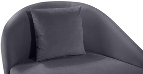 Meridian Furniture Nolan Grey Velvet Chaise