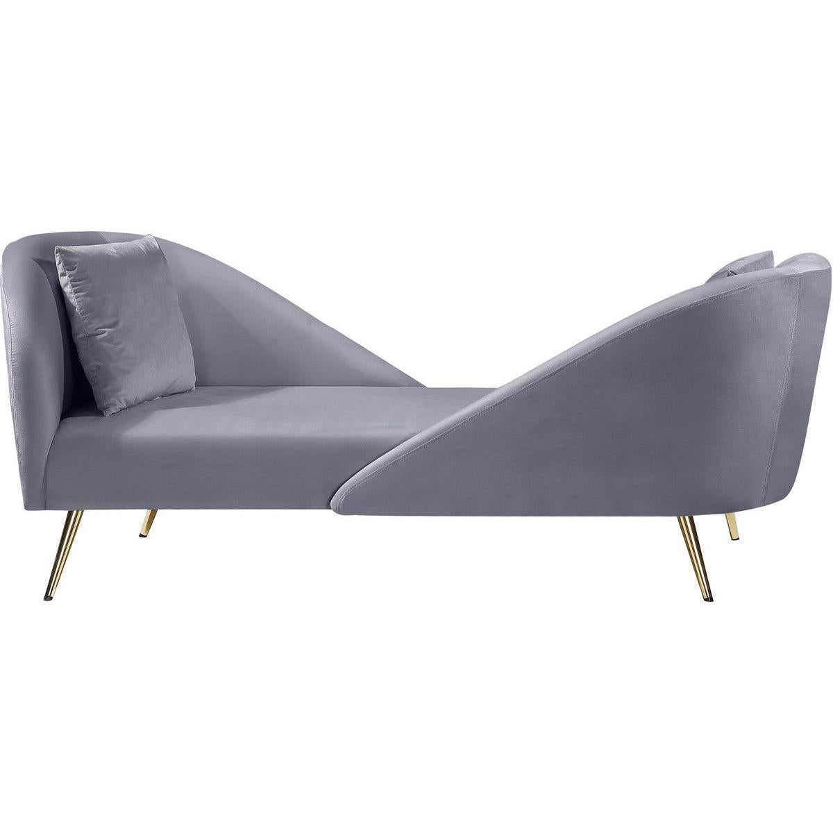Meridian Furniture Nolan Grey Velvet ChaiseMeridian Furniture - Chaise - Minimal And Modern - 1