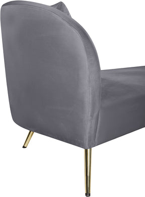 Meridian Furniture Nolan Grey Velvet Chaise