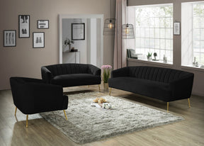 Meridian Furniture Tori Black Velvet Loveseat