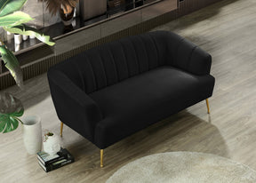 Meridian Furniture Tori Black Velvet Loveseat