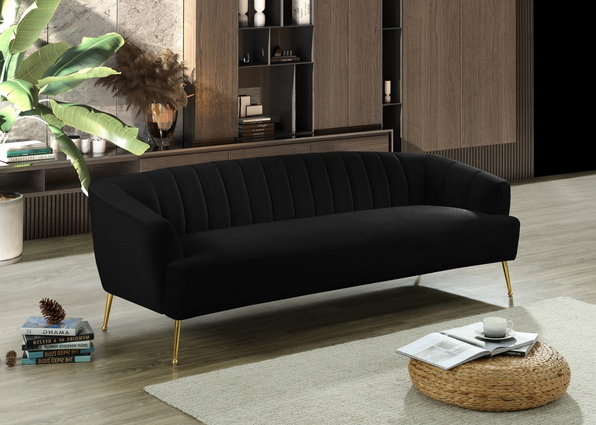 Meridian Furniture Tori Black Velvet Sofa