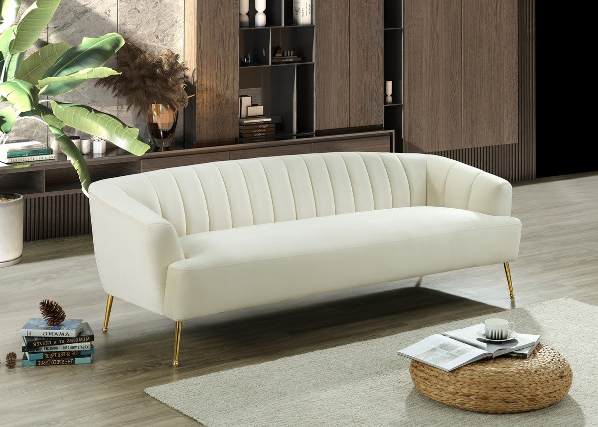 Meridian Furniture Tori Cream Velvet Sofa