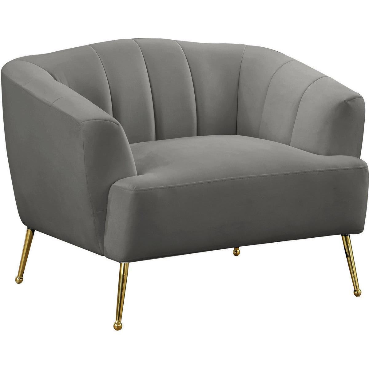 Meridian Furniture Tori Grey Velvet ChairMeridian Furniture - Chair - Minimal And Modern - 1