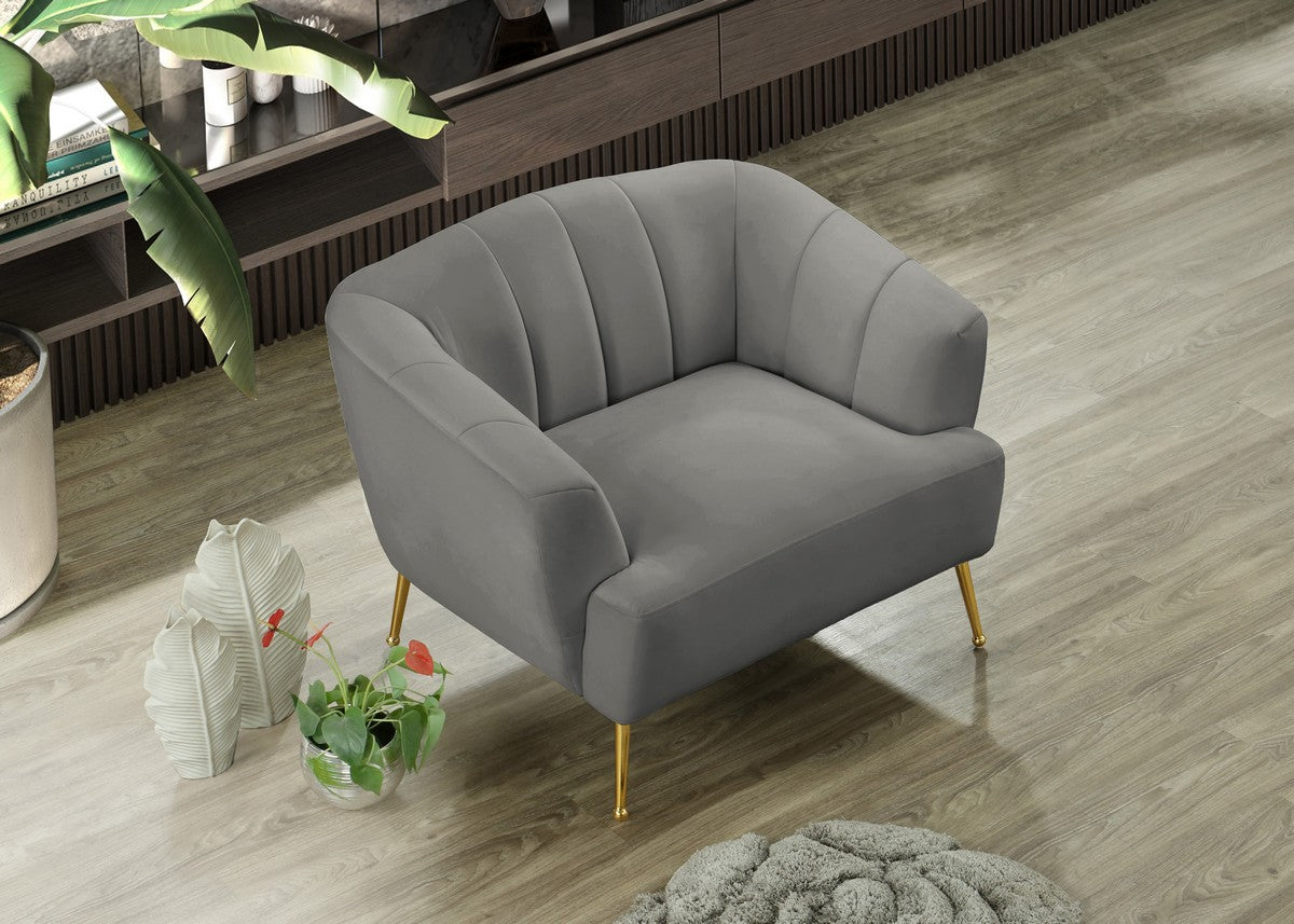 Meridian Furniture Tori Grey Velvet Chair