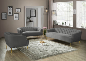 Meridian Furniture Tori Grey Velvet Loveseat