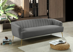 Meridian Furniture Tori Grey Velvet Sofa