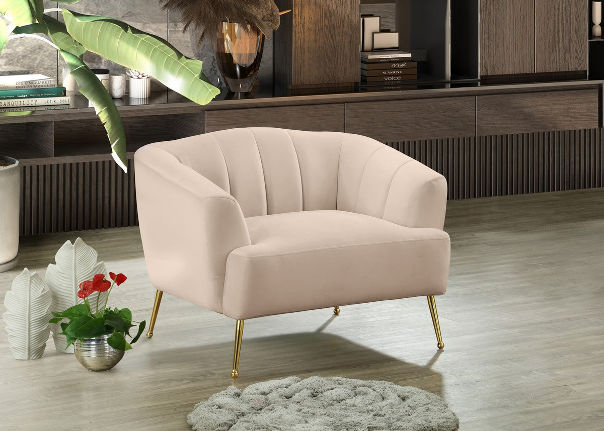 Meridian Furniture Tori Pink Velvet Chair