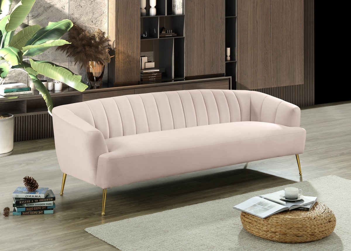 Meridian Furniture Tori Pink Velvet Sofa