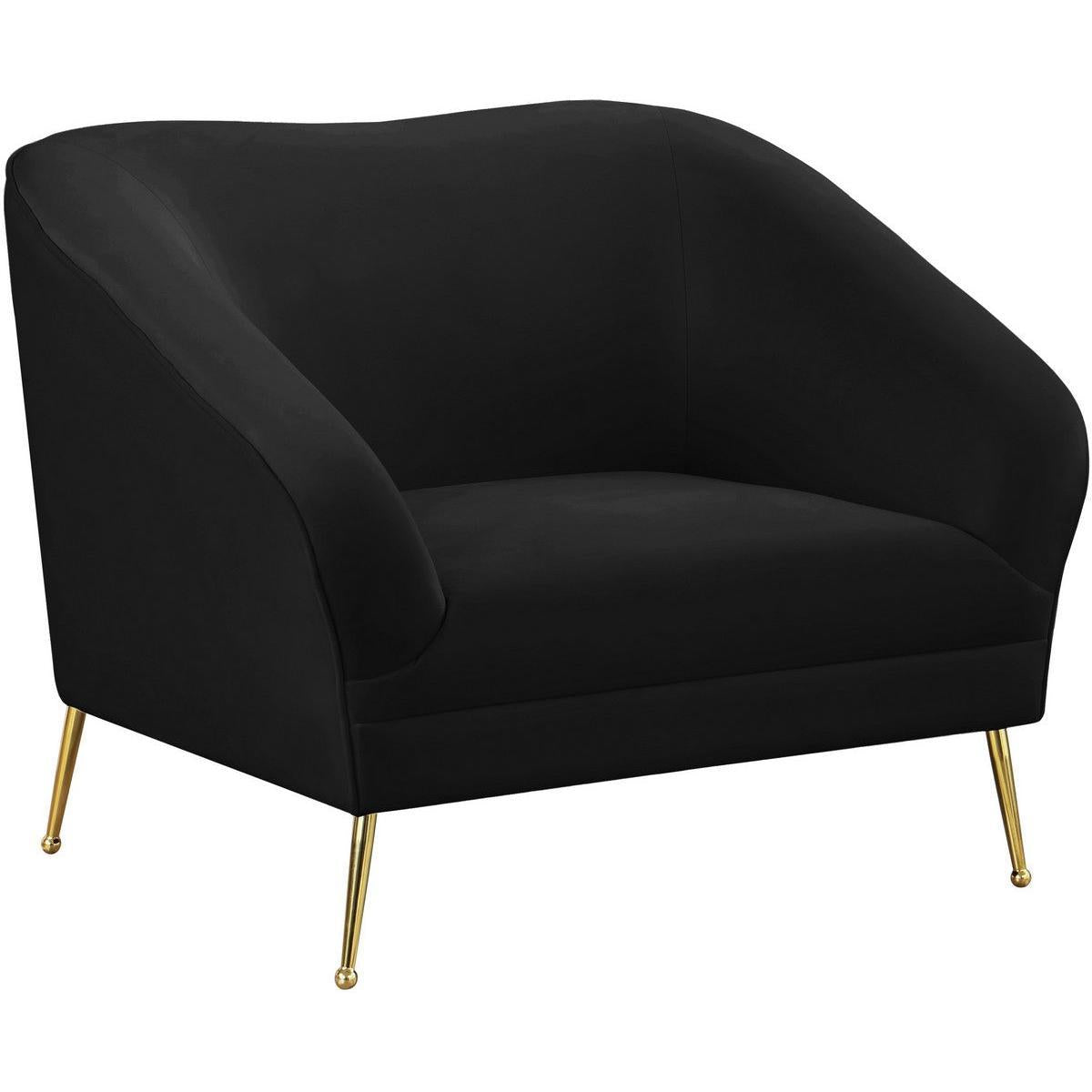 Meridian Furniture Hermosa Black Velvet ChairMeridian Furniture - Chair - Minimal And Modern - 1