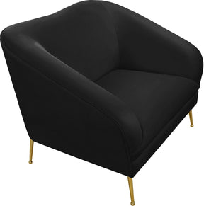 Meridian Furniture Hermosa Black Velvet Chair