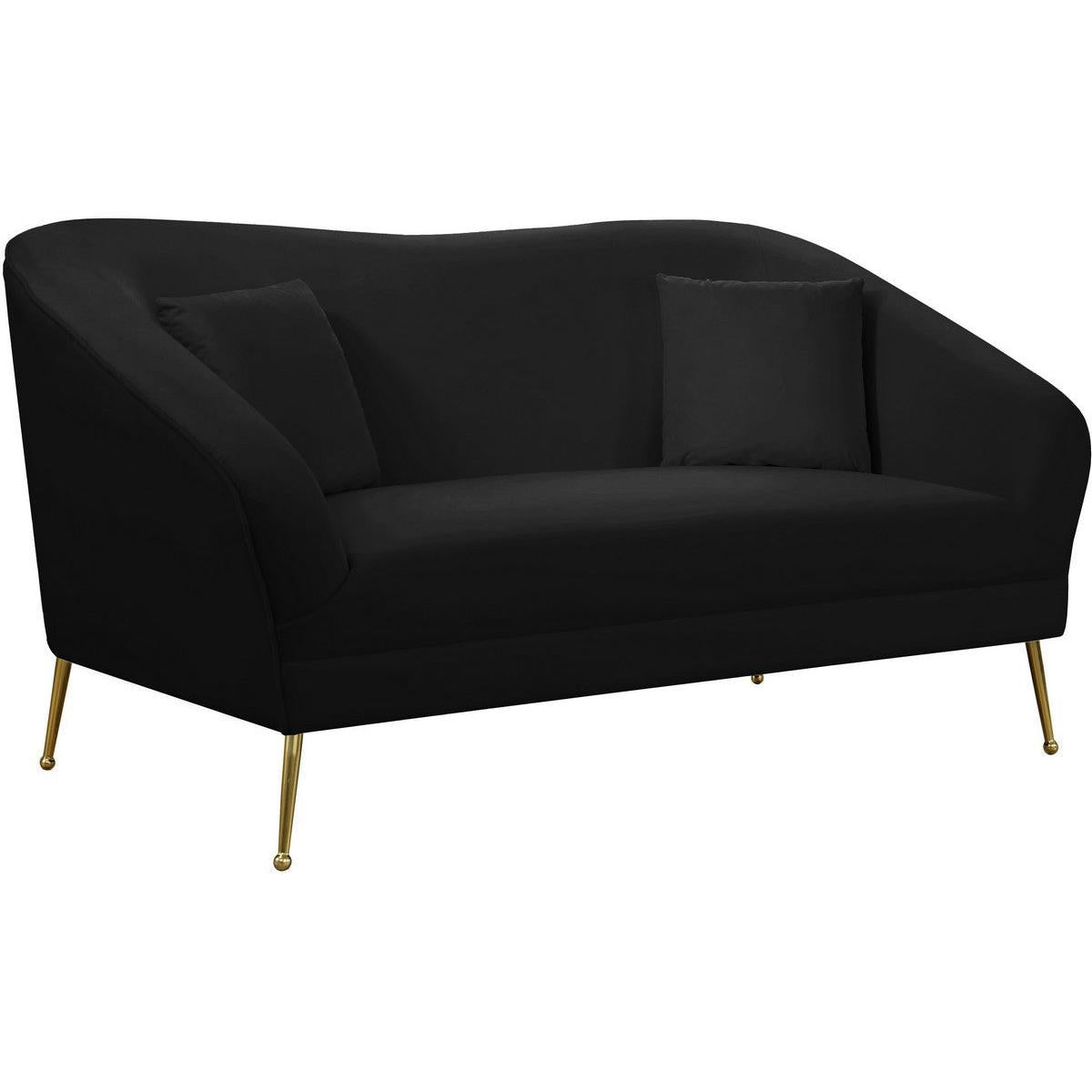Meridian Furniture Hermosa Black Velvet LoveseatMeridian Furniture - Loveseat - Minimal And Modern - 1