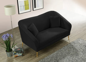 Meridian Furniture Hermosa Black Velvet Loveseat