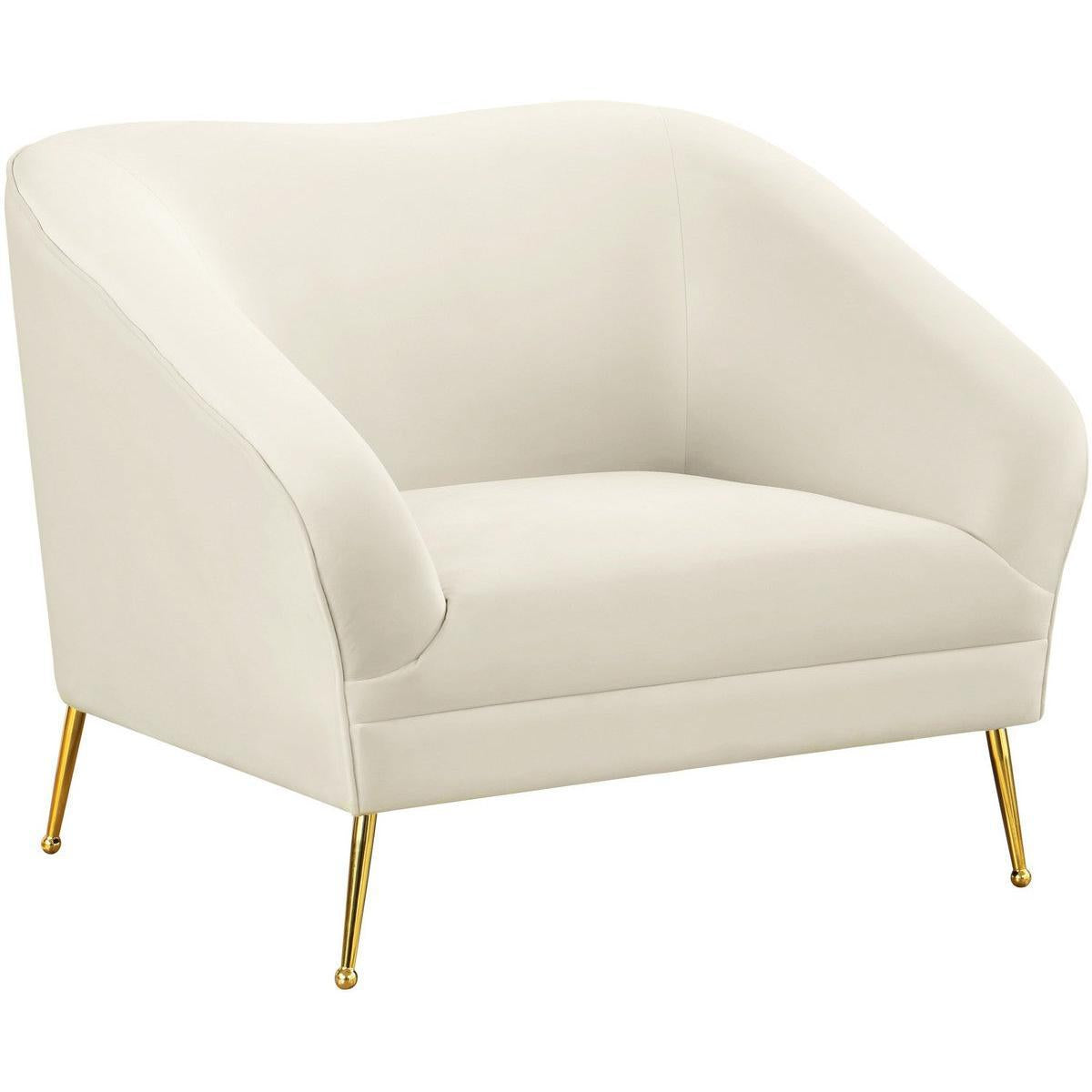 Meridian Furniture Hermosa Cream Velvet ChairMeridian Furniture - Chair - Minimal And Modern - 1