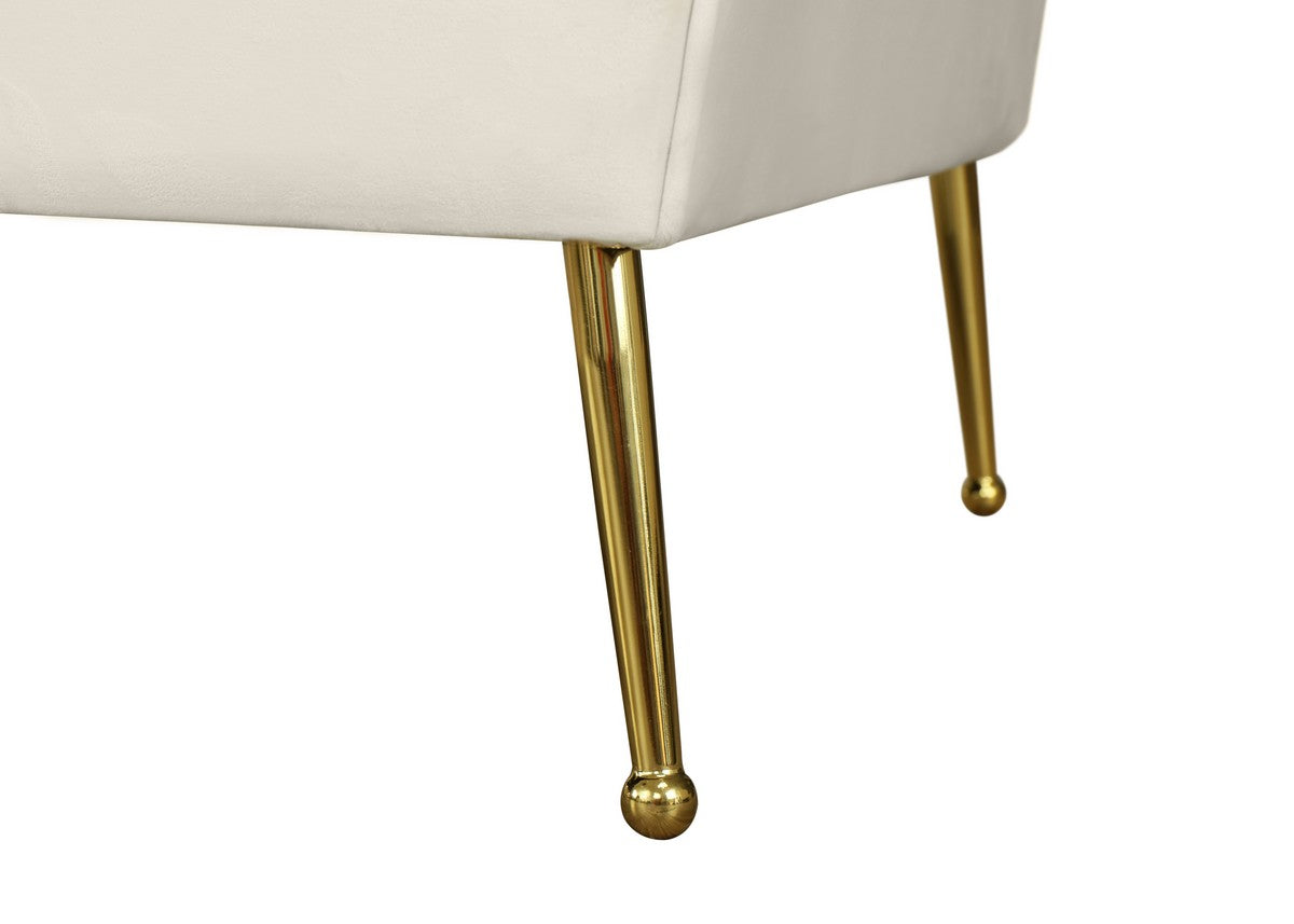 Meridian Furniture Hermosa Cream Velvet Chair