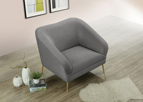 Meridian Furniture Hermosa Grey Velvet Chair