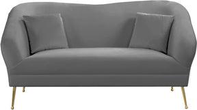 Meridian Furniture Hermosa Grey Velvet Loveseat