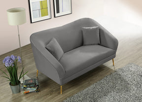 Meridian Furniture Hermosa Grey Velvet Loveseat