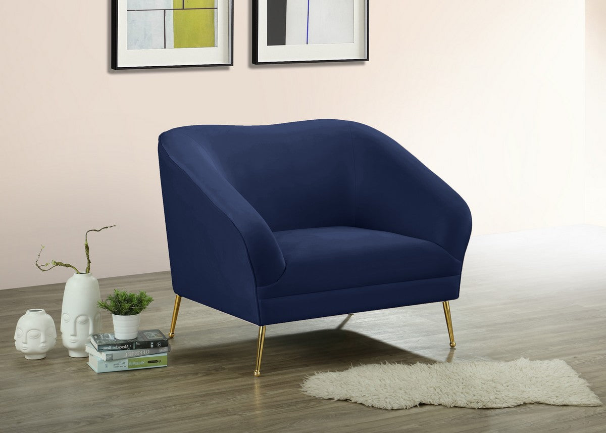 Meridian Furniture Hermosa Navy Velvet Chair
