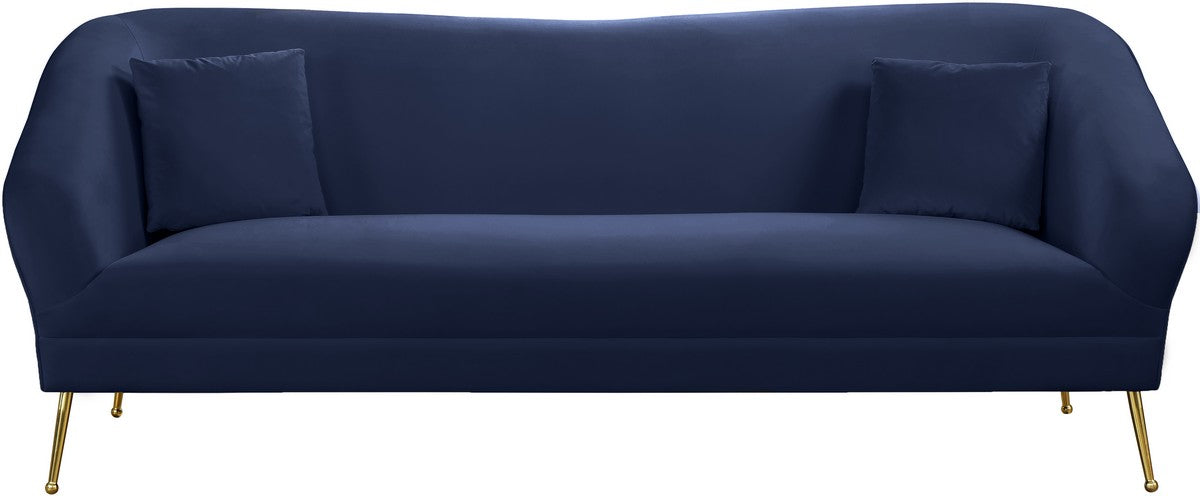 Meridian Furniture Hermosa Navy Velvet Sofa