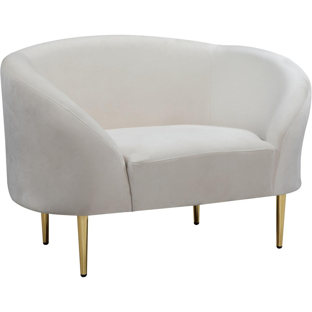 Meridian Furniture Ritz Cream Velvet ChairMeridian Furniture - Chair - Minimal And Modern - 1