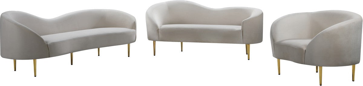 Meridian Furniture Ritz Cream Velvet Chair