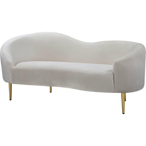 Meridian Furniture Ritz Cream Velvet LoveseatMeridian Furniture - Loveseat - Minimal And Modern - 1
