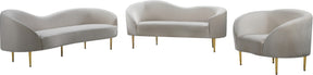 Meridian Furniture Ritz Cream Velvet Sofa
