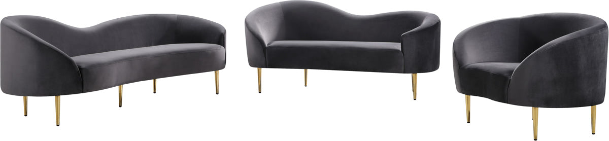 Meridian Furniture Ritz Grey Velvet Chair