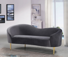 Meridian Furniture Ritz Grey Velvet Loveseat