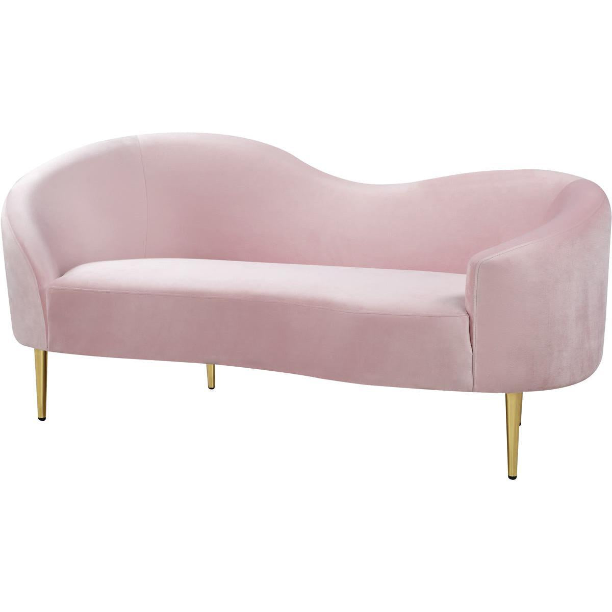 Meridian Furniture Ritz Pink Velvet LoveseatMeridian Furniture - Loveseat - Minimal And Modern - 1