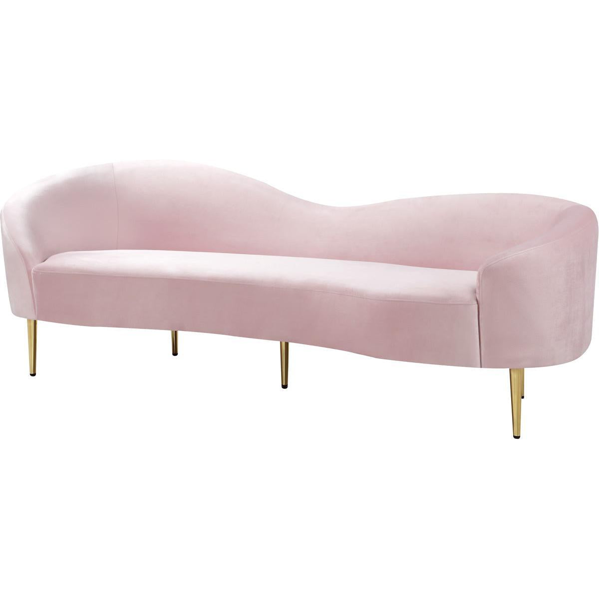 Meridian Furniture Ritz Pink Velvet SofaMeridian Furniture - Sofa - Minimal And Modern - 1
