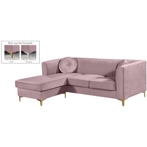 Meridian Furniture Eliana Pink Velvet 2pc. Reversible SectionalMeridian Furniture - 2pc. Reversible Sectional - Minimal And Modern - 1