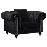 Meridian Furniture Chesterfield Black Velvet ChairMeridian Furniture - Chair - Minimal And Modern - 1
