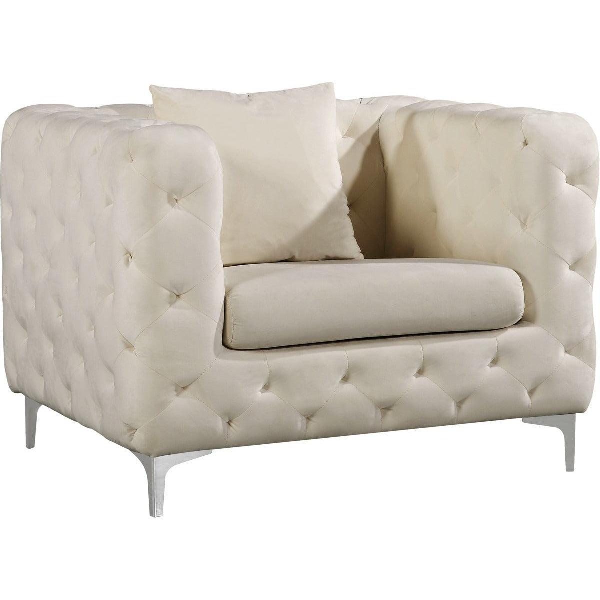 Meridian Furniture Scarlett Cream Velvet ChairMeridian Furniture - Chair - Minimal And Modern - 1