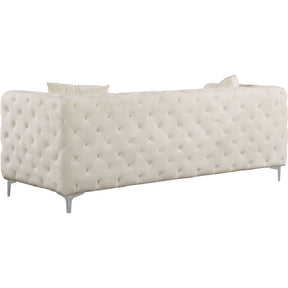 Meridian Furniture Scarlett Cream Velvet Sofa-Minimal & Modern