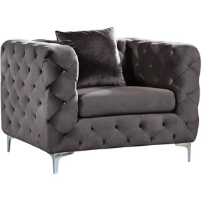 Meridian Furniture Scarlett Grey Velvet ChairMeridian Furniture - Chair - Minimal And Modern - 1